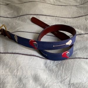 Smashers & Branson needlepoint lacrosse belt